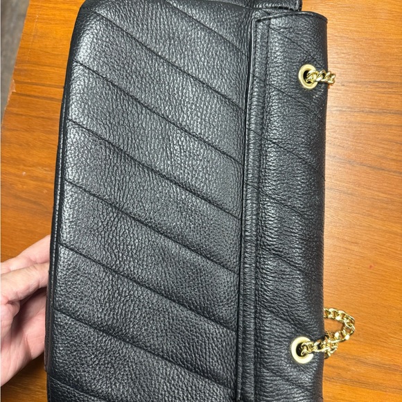 Anna Paola Black Quilted Leather Chain Shoulder Bag with Gold Hardware - Picture 9 of 9